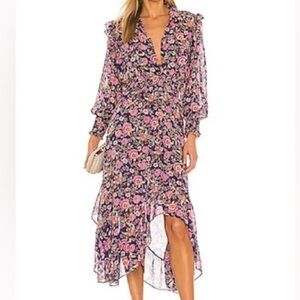 Misa Los Angeles Floral Midi Dress